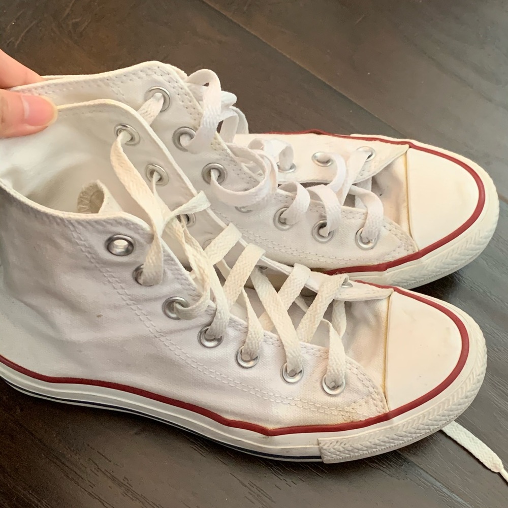 white converse high tops